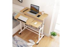 China Height Adjust White Frame Metal Study Table With 4 Wheels supplier