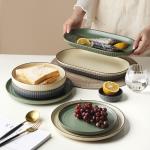 China Wholesale Luxury Porcelain Dinner Set Gold Ceramic Tableware Stoneware Plates Sets Dinnerware Set for sale