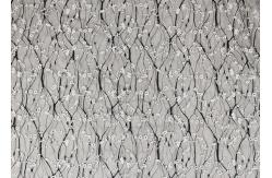 China Stretch Polyester Guipure Lace Fabric , Black And White 3D Floral Mesh Fabric supplier
