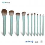 Wooden Handle 10pcs Alu Ferrules Cosmetic Makeup Brush Set for sale