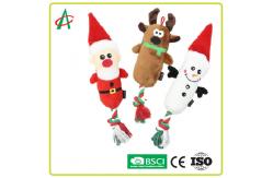 China EN71 Machine Washable Plush Rope Dog Toys With Squeaker Christmas supplier