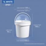 1L Plastic Cream Bucket with Semi-circular Transparent Lid and Customized Logo Print