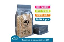 China Clear Mylar Flat Bottom Stand Up Pouch 3.5g Laminated Foil Pouches QS supplier