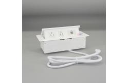 China Hidden Aluminum Desk Mounted 110V Pop Up Socket Box supplier