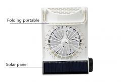 China Rechargeable Mini Solar Powered Outdoor Fan 4 In 1 Multi Function supplier