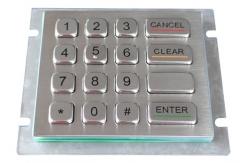 China 16 Keys 304 Stainless Steel Keypad With Arabic Numeric / Vandal Proof supplier