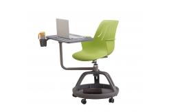 China ABS Plastic Training Room Tables And Chairs H680*W450*D400mm With Writing Pad supplier