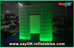China Inflatable Photo Booth Enclosure LED Lighting Air Inflatable , Large Inflatables Event Red / Green supplier