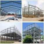 Industrial Steel Structure Workshop With Angle Steel Knee Brace And PVDF Sail Finishing for sale