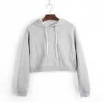 Grey Color Spring Plus Size Ladies Shirts Blank Pullover Hoodies Quick Dry for sale