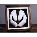 Brown Baby Family Hand And Feet Casting Kit Photo Frame For Infant Keepsake for sale
