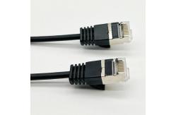 China 0.5m - 20m Black RJ45 Ethernet Cable Round Cat7 Patch Cable Customized supplier