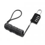 Laptop Security Anti Theft Cable Lock With Spring Spiral Lanyard Tether for sale
