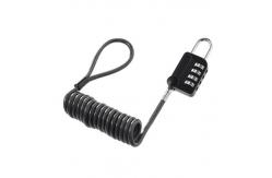 China Laptop Security Anti Theft Cable Lock With Spring Spiral Lanyard Tether supplier