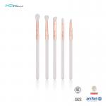 5pcs Plastic Makeup Brushes White Plastic Handle Vegan Fiber Eye Makeup Brush Set for sale