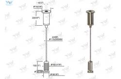 China 2000 Mm Height Adjustable Wire Suspension Kit For Hanging Linear Lights supplier