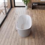Matt Gray Free Standing Bathtub Acrylic Oval Shape Soaking Bath 1700*800mm for sale