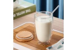 China 250ml 350ml 450ml Double Wall Glass Coffee Mugs With Bamboo Lid supplier