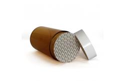 China 700ml Clear Plastic Cylinder Tubes , Golden PET Can With Screw Lid supplier