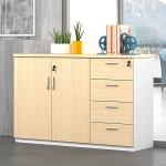 47 Inch Office Wooden Filing Cabinets 2 Door Bookcase With Lock for sale
