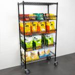 18 X 36 X 69  Black Epoxy 4 Wire Grid Baskets And 1 Shelf Kit In Retail Shop For Goods Display for sale