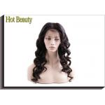 Virgin Human Hair Front Lace Wigs Loose With Baby Hair Around , Elastic for sale