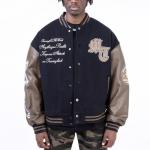 Clothing Manufacturers Custom College Vintage Jacket Mens Streetwear Varsity Towel Embroidery Fleece Oversized Bomber Jacket for sale