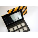 Yellow Stripe 8 Pan Empty Eyeshadow Palette Embossed With Shiny UV