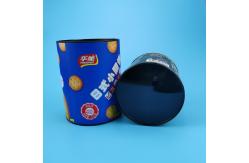 China Biodegradable Snacks Paper Food Cans With Metal Cover supplier