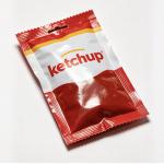 Custom Printed Ketchup Portion Pack with Easy-Tear Notch and Premium Barrier Film for Food Service for sale