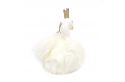 China CPSIA Stuffed Swan Princess Flash Key Chain For Girls supplier