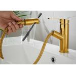 Single Hole Golden 360 Degree Pull Out Sink Faucet With Sprayer for sale