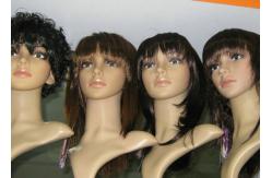 China Customized Short Curly Synthetic Human Hair Full Lace Wigs Brown Tangle Free supplier