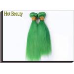 Green 100% Remy Virgin Human Hair , Straight Peruvian Weave Bundles for sale