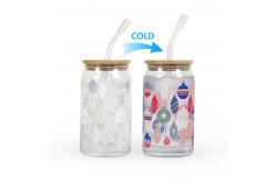 China 24ozcolor Changing Plastic Cup Christmas Tumbler With Straw supplier