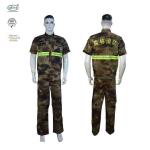 Forest Camouflage 450gsm FR Fire Fighting Shirt Suits With Embroidered Logo for sale
