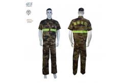 China Forest Camouflage 450gsm FR Fire Fighting Shirt Suits With Embroidered Logo supplier