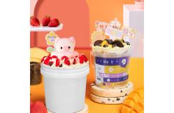 China 1L Plastic Cream Bucket with Semi-circular Transparent Lid and Customized Logo Print supplier