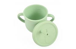China Customizable Silicone Sippy Cup For 6 Month Old Pink And Green supplier