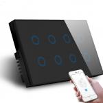 8 Gang Smart Switch Wifi Smart Wall Touch Light Glass Panel OEM Tuya for sale