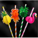 Colorful Striped Paper Drinking Straws for Party Celebration 20cm Length for sale
