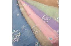 China OEM 130cm Garment Embroidered Sequin Lace Fabric Polyester Chiffon Material supplier