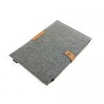 100% Felt Lightweight Padded Laptop Bag / Sleeve Metal Button Closure Grey Color for sale