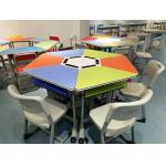 Colourful Six Joint Student Desk And Chair Set PVC Edge For Training Room for sale