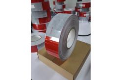 China High Visibility Red White Reflective Tape For Vehicle 6 Inchx6 Inch supplier
