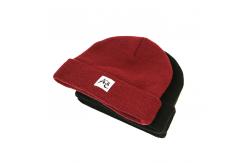 China Custom Embroidery Leather Patch Knit Beanie Hats 100% Acrylic Common Fabric supplier