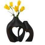 China Romantic Couple Vase in Matte Black Finish for sale