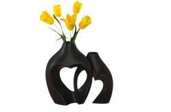 China Romantic Couple Vase in Matte Black Finish supplier