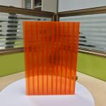 16mm Orange Polycarbonate Hollow Sheet High Strength Lightweight Thermal Insulation Customizable Lengths for sale