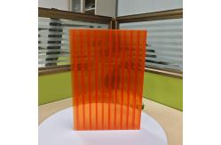 China 16mm Orange Polycarbonate Hollow Sheet High Strength Lightweight Thermal Insulation Customizable Lengths supplier